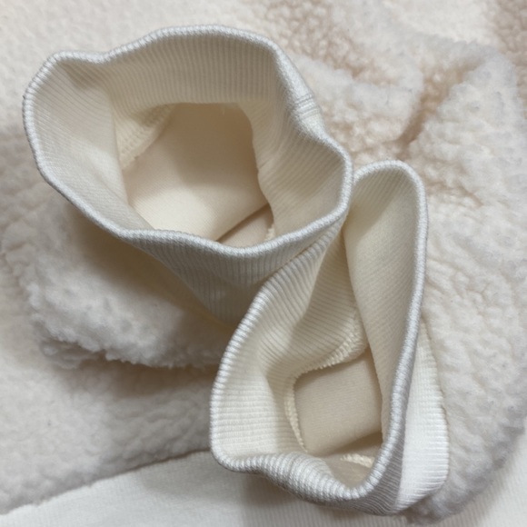 Zyia Active Fleece Jacket Flying V Cream Bomber Style Size L - Picture 14 of 15